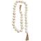 5ft. Paper Mache Round Distressed Beaded Garland with Tassel
